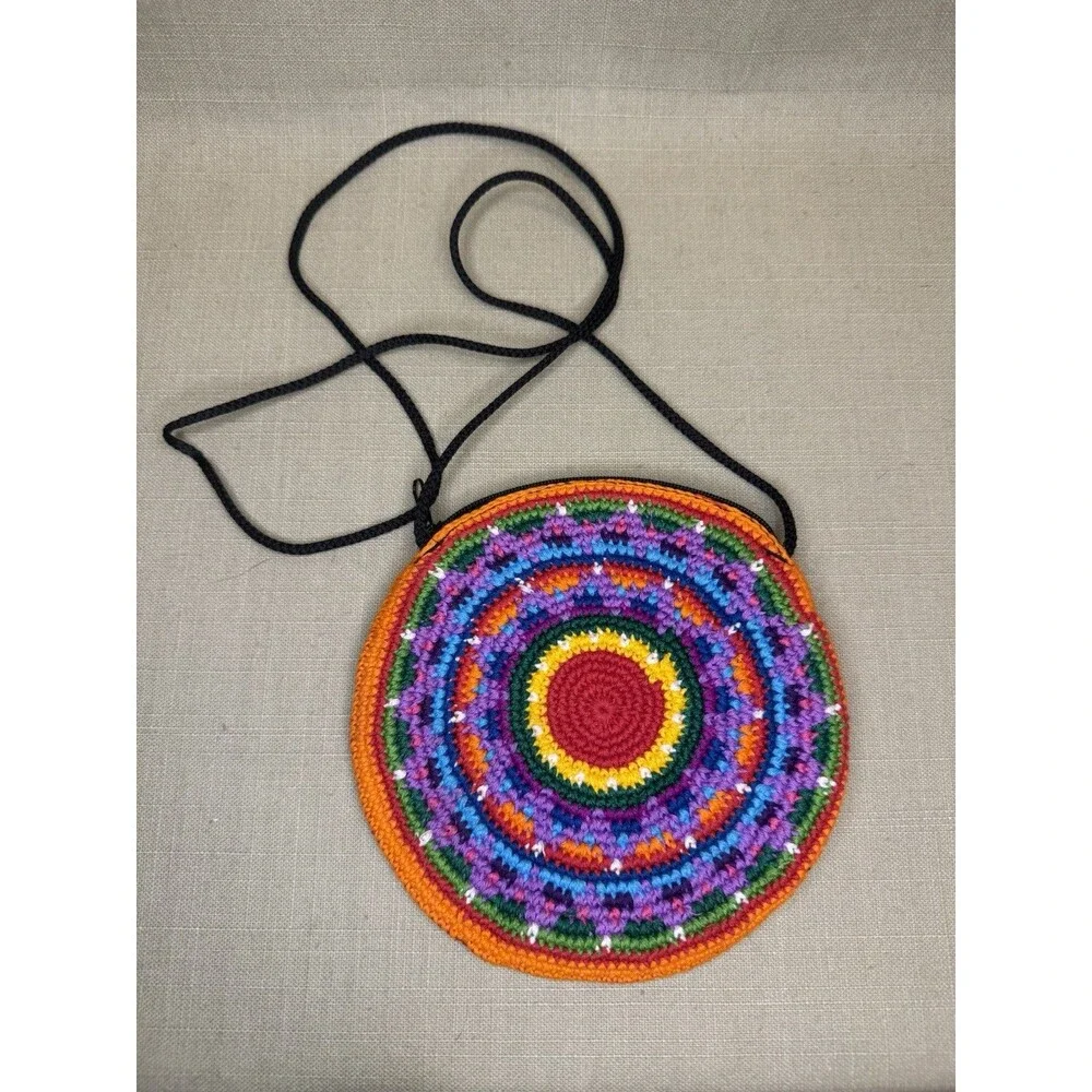 Boho Hippie Crossbody Hobo Bag 4.5” Zipper Opening